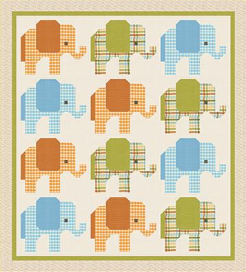 Elephant Friends Kit, 57x63, Includes pattern/binding