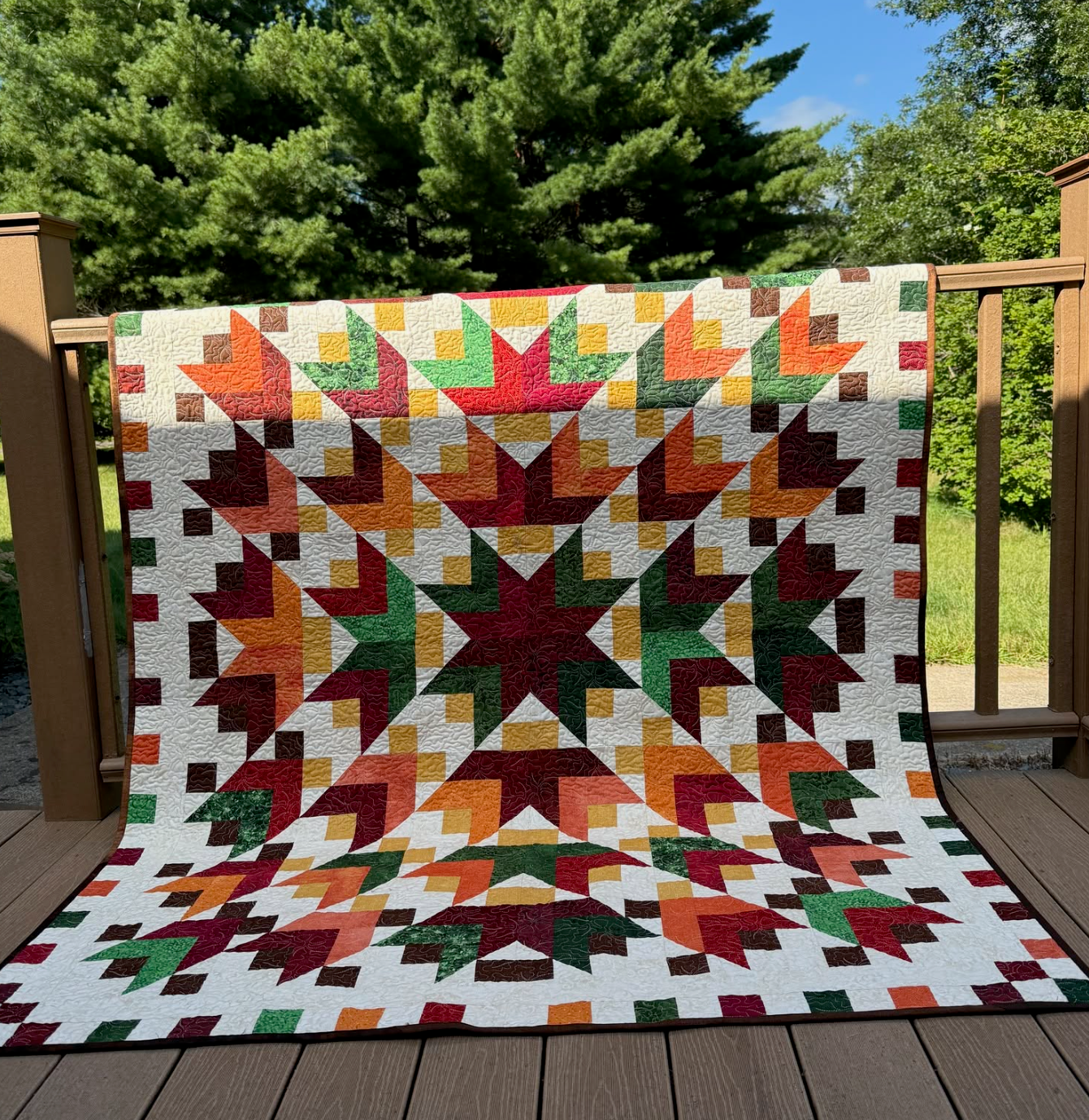 Mystery Five-O Aloha Autumn Grace Kit, 56x72, Pattern & Binding Included