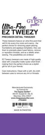 The Gypsy Quilter EZ Tweezy