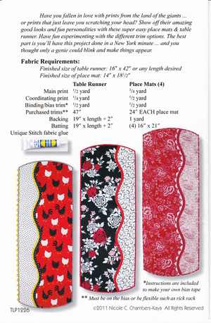 Fundamentally Fun Table Runner & Place Mats