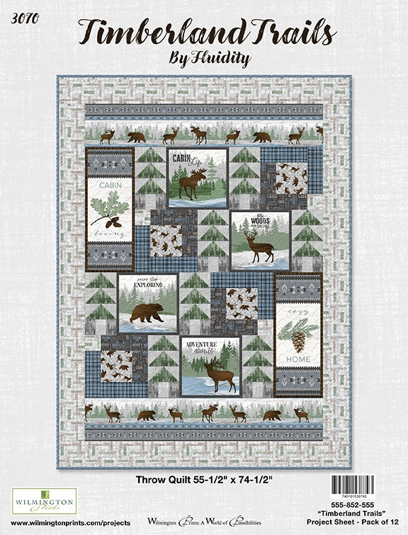 Timberland Trails Kit, 55 1/2 x 74 1/2, Pattern & Binding Included