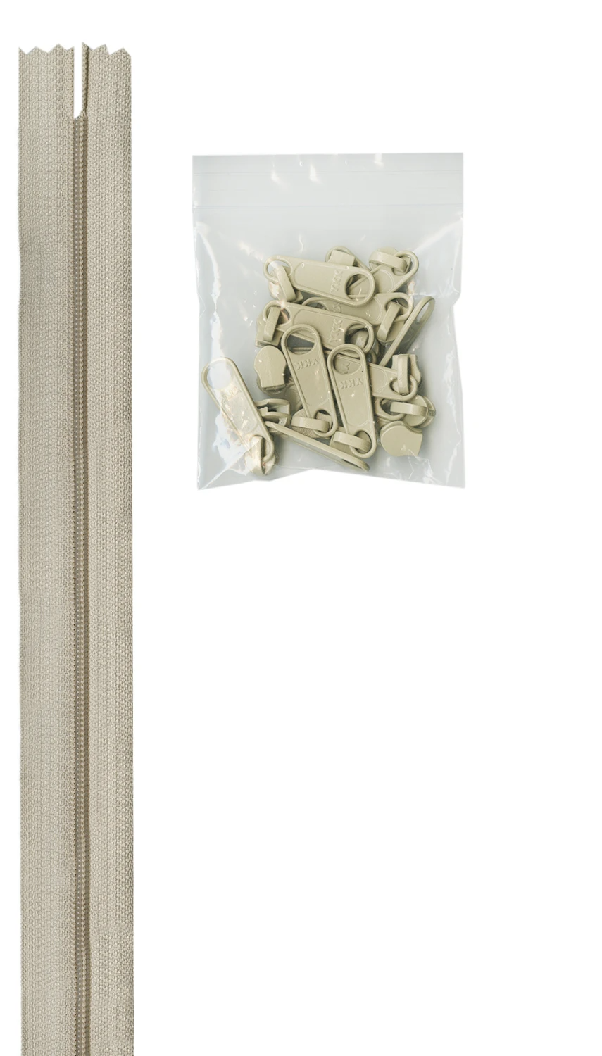 Zipper 4yds with Pulls Natural