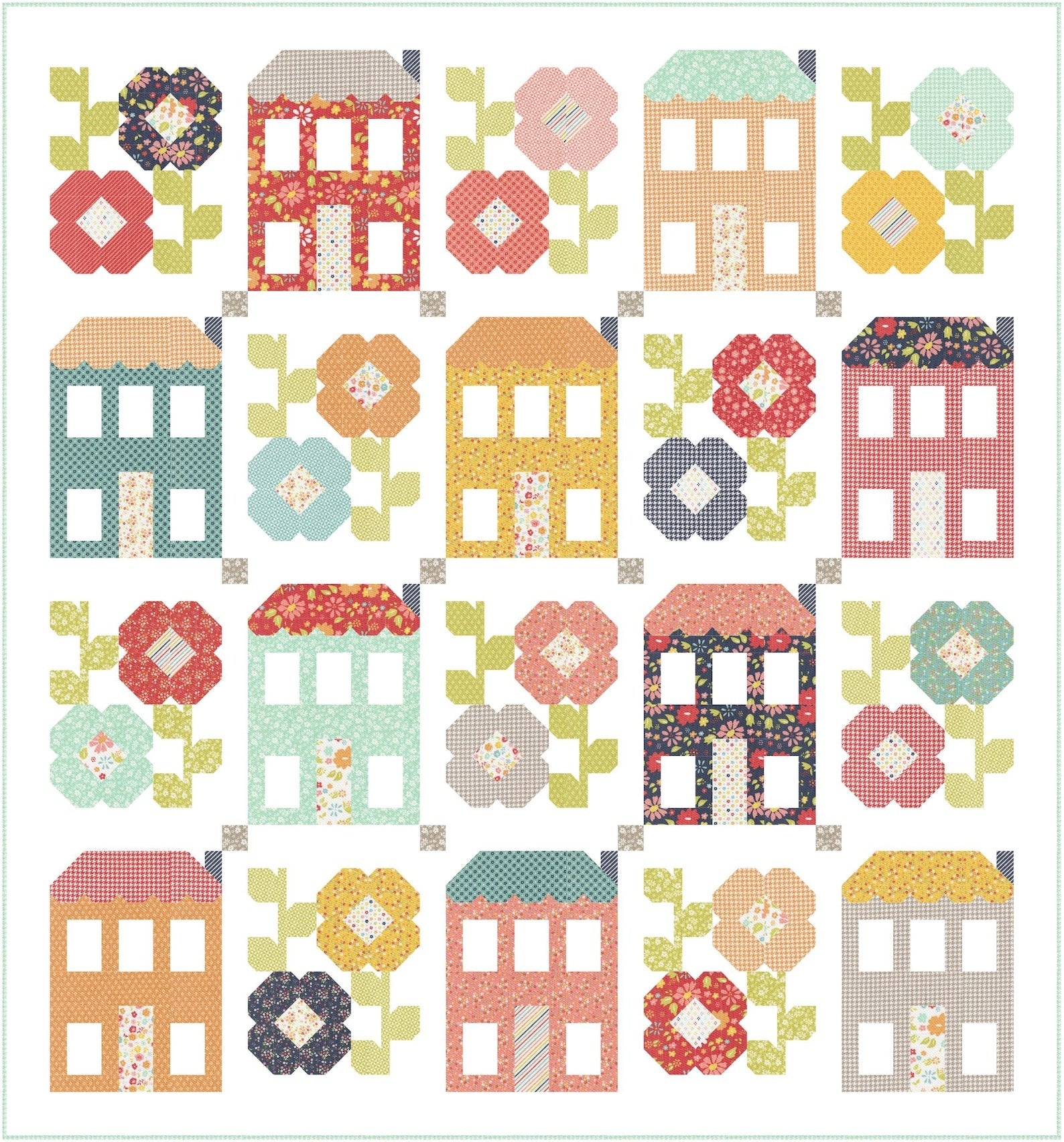 Spring Town Delightfully Yours Kit, 61.5 x 66, Pattern & Binding Included