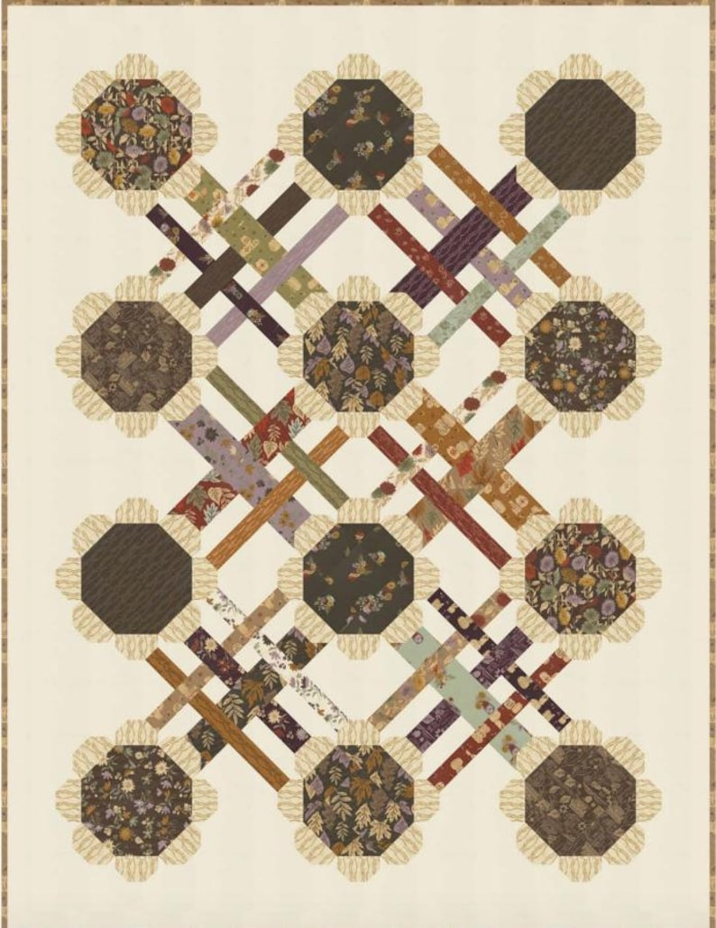 Windfall Sunflower Plaid Kit, 58"x76.5", Includes fabric for top, pattern & binding