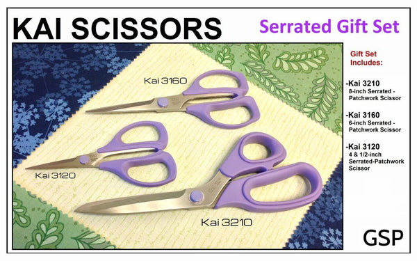 3 Piece Serrated Patchwork Scissors Set - Pine Needles Quilt & Sew