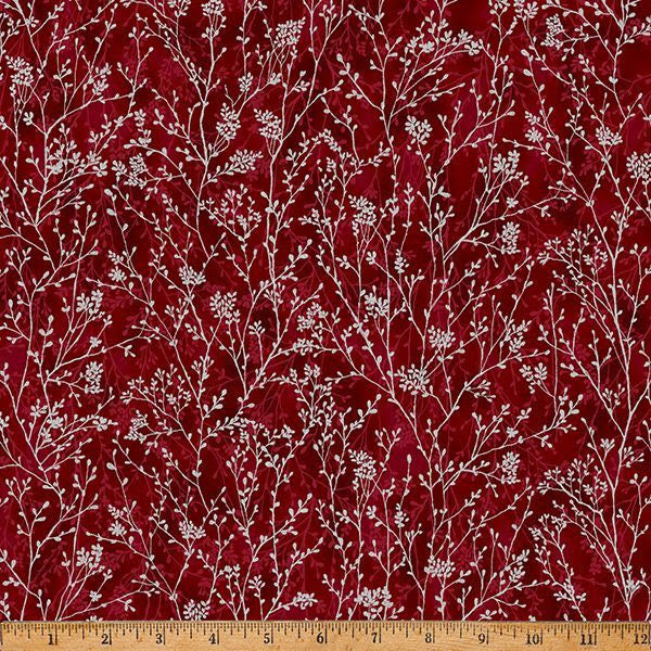 Crimson/Silver Cotton & Pine