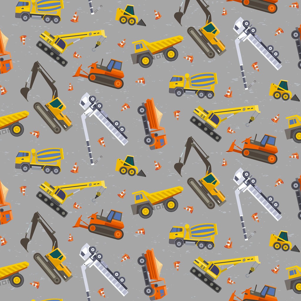 Gray Construction Vehicles