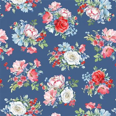 Dark Denim Americana Digital Tossed Bouquets