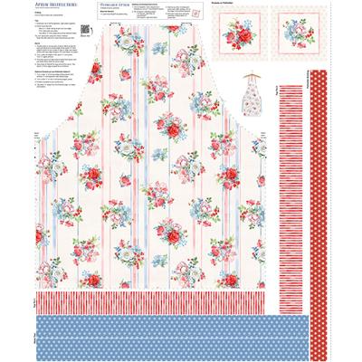 Light Cream Americana Digital 36" Canvas Apron Panel