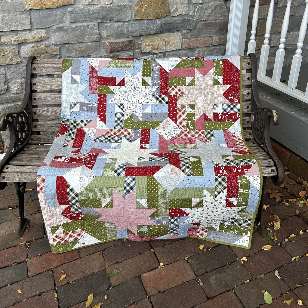 Woven Stars, 64.5" x 80.5" Includes binding, From Stashtastic 2 p43