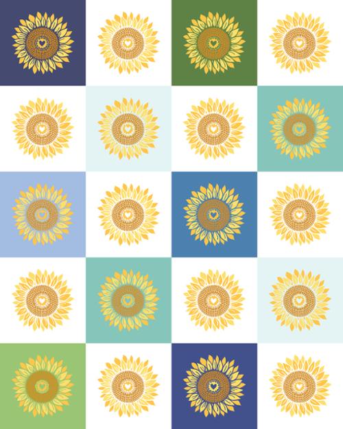 Multi Sunflower Panel 36" x 44"