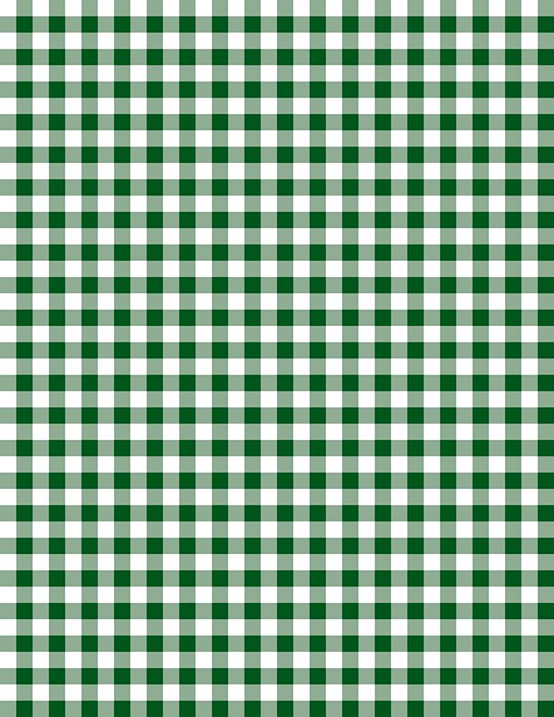 Gingham White/Dark Green