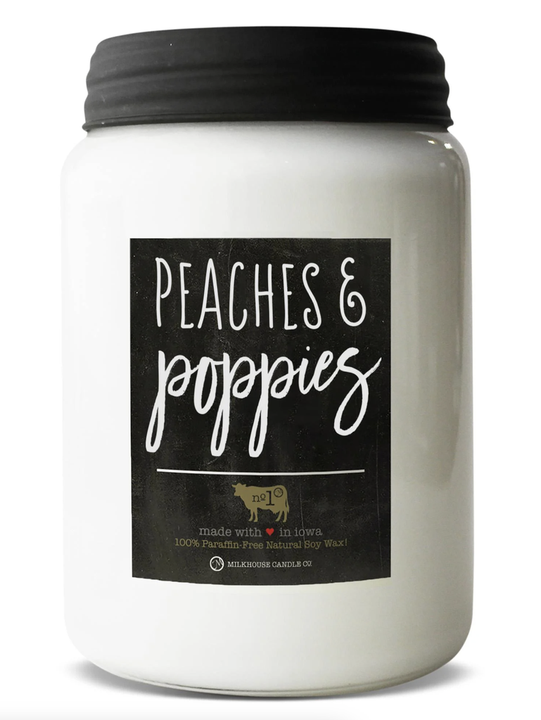 26 oz Apothecary Jar Peaches & Poppies