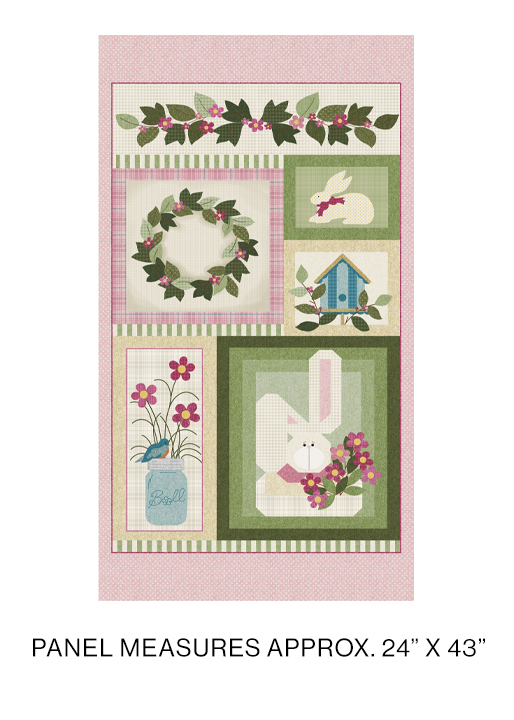 A Wooly Garden Panel Pink/Multi