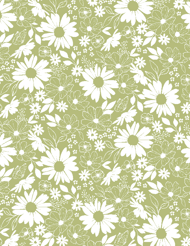 Green Floral Toile