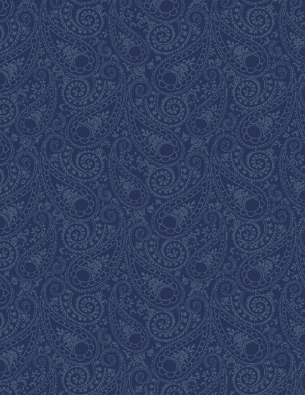 Navy Paisley