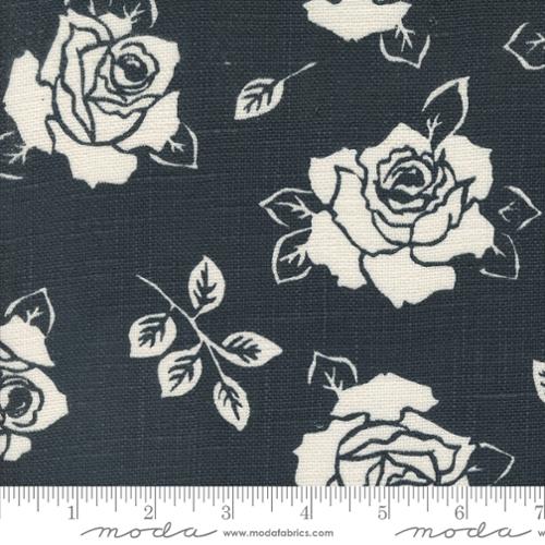 Slub Roses Black