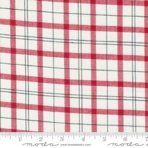 Woven White Red Black Checks