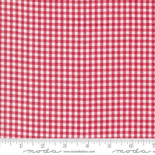 Woven White Red Plaid