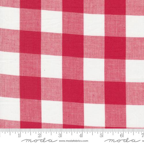 Woven White Red Plaid