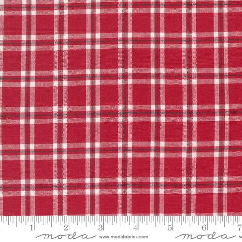 Woven Red White Black Plaid