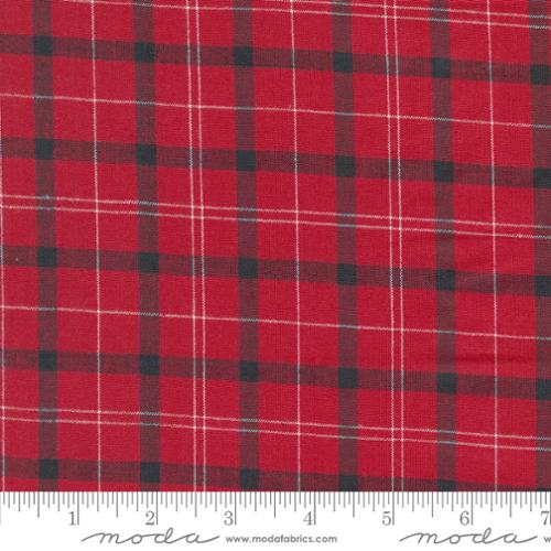 Woven Red White Black Plaid