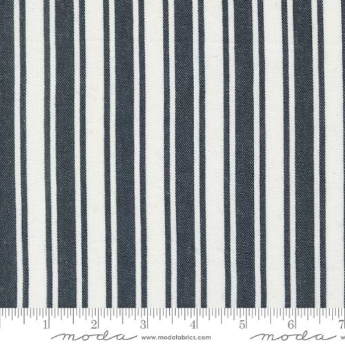 Woven White Black Stripe