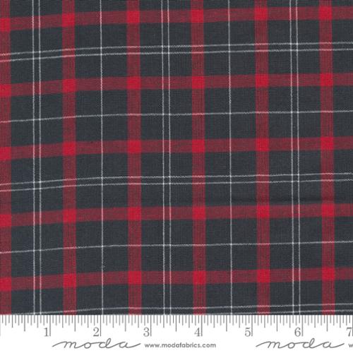 Woven Black Red White Plaid