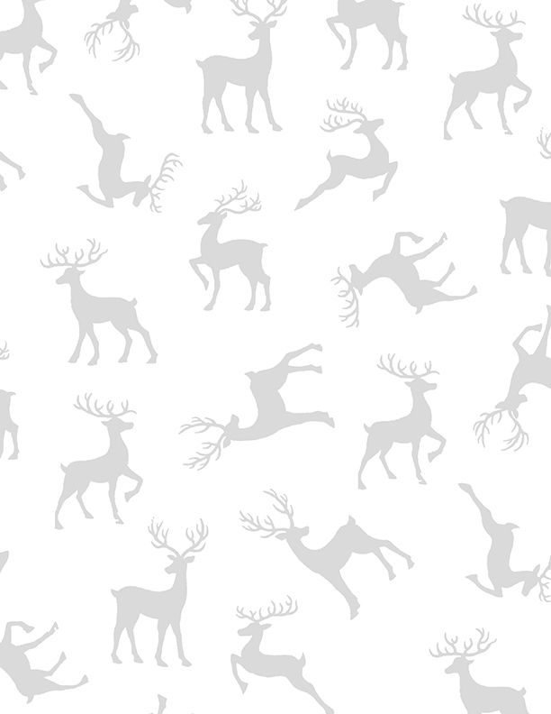 Reindeers All Over White On White