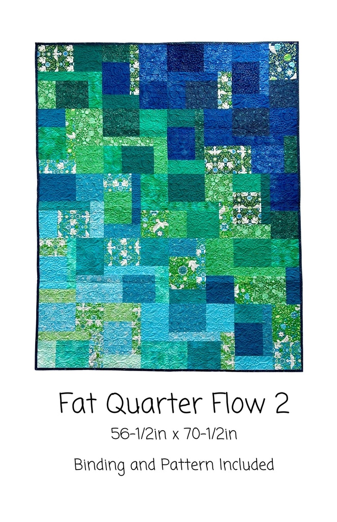 Fat Quarter Flow Kit #2, 56.5" x 70.5" Includes pattern & binding