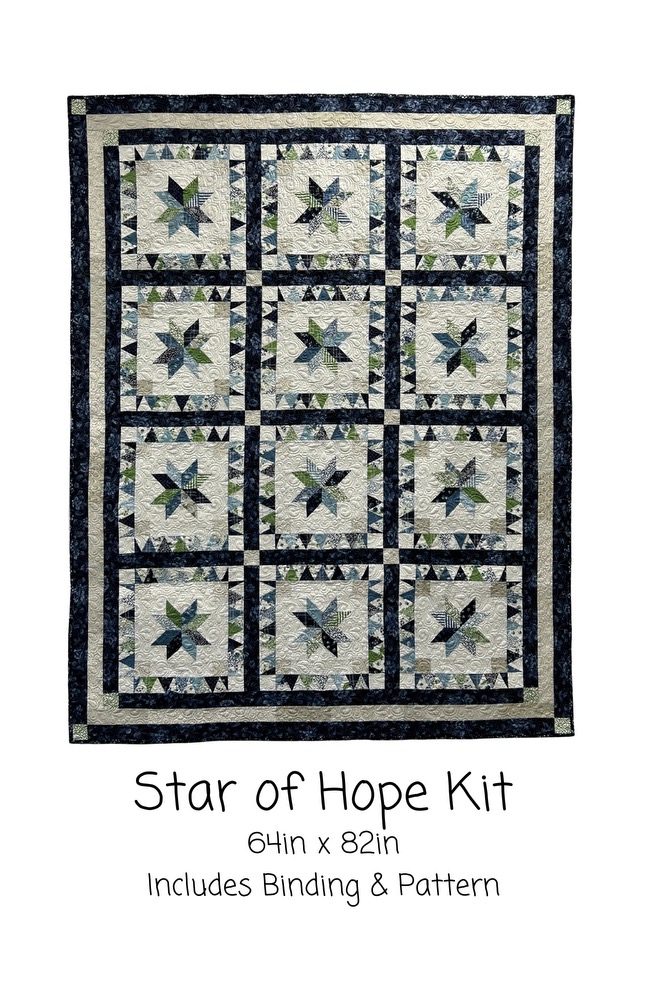 Star of Hope Kit, 64" x 82" Includes pattern & binding