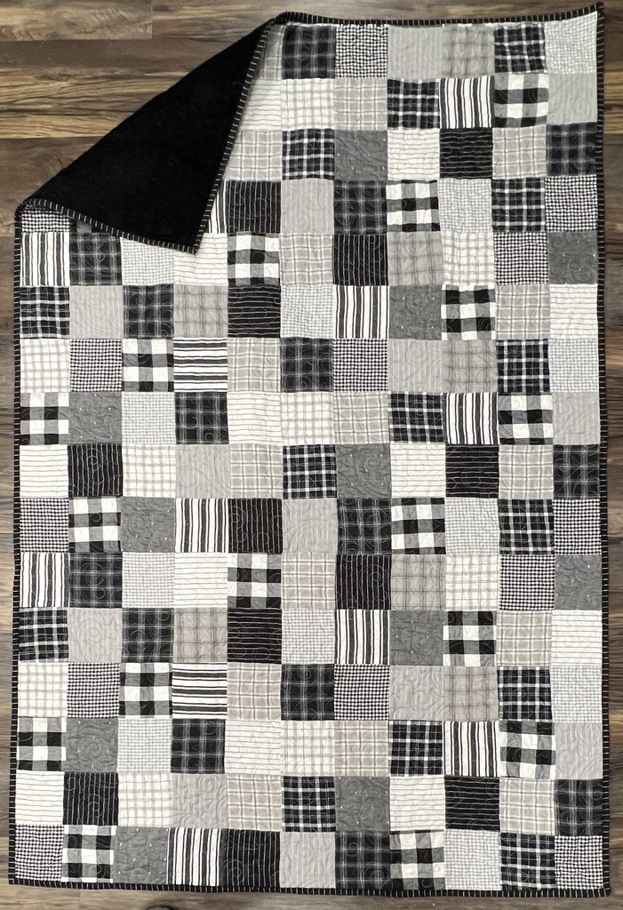 Black Pieced to Treasure Kit, 44" x 65"