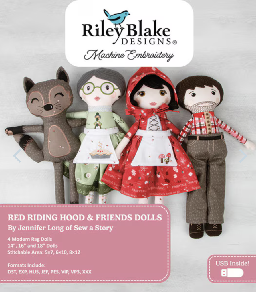 Machine Embroidery Red Riding Hood & Friends Dolls