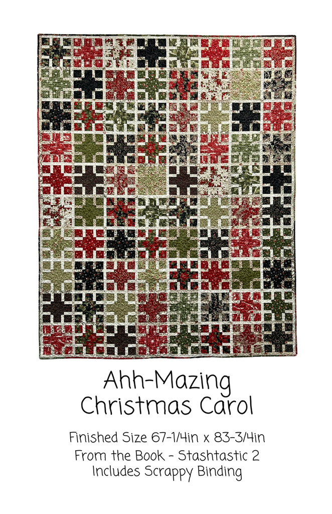 Ahh-Mazing Christmas Carol Kit, Pattern & Binding Included, 67 1/4 x 83 3/4