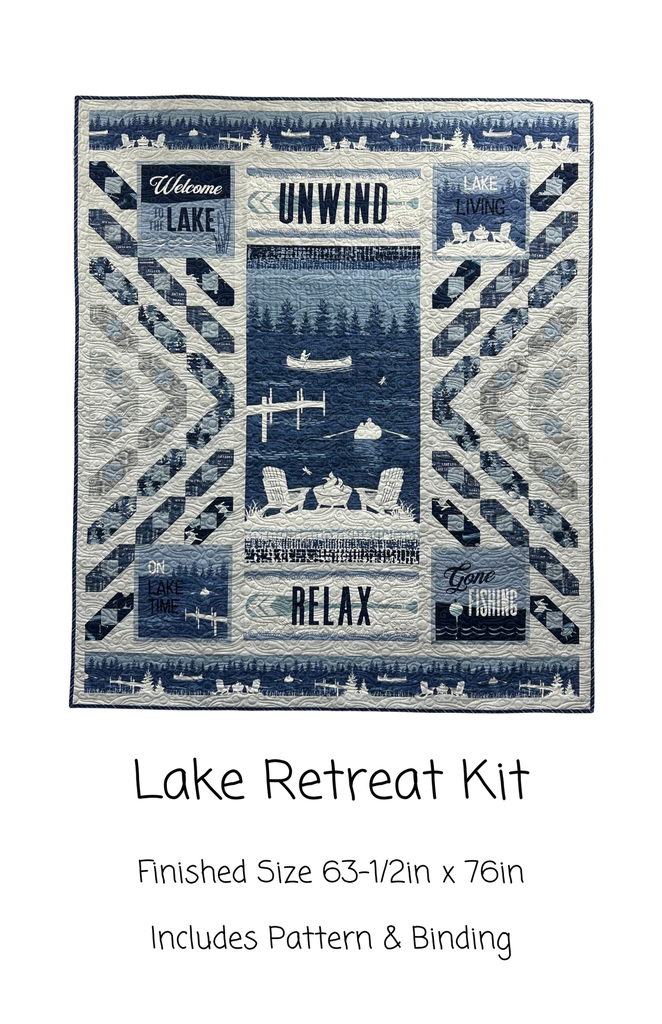 Lake Retreat, Pattern & Binding Included, 63.5"x76"