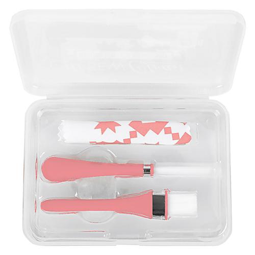 Pink Oh Sew Clean Brush & Cloth Set