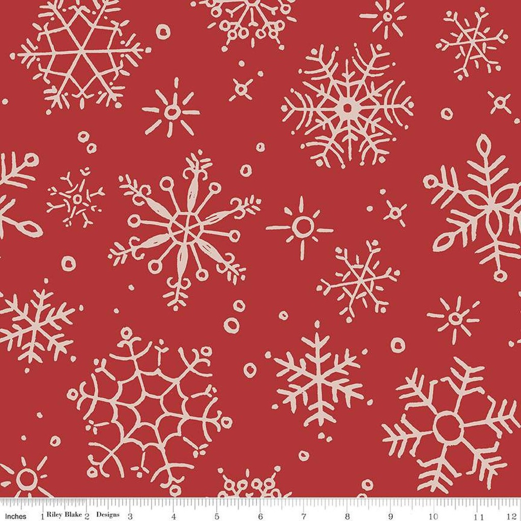 108" Magical Winterland Snowflake Barn Red