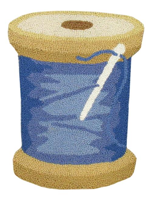 Wool Hook Pillow Spool Blue Thread