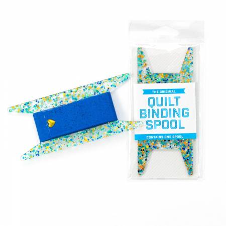 Binding Spool Blue Teal & Gold Glitter