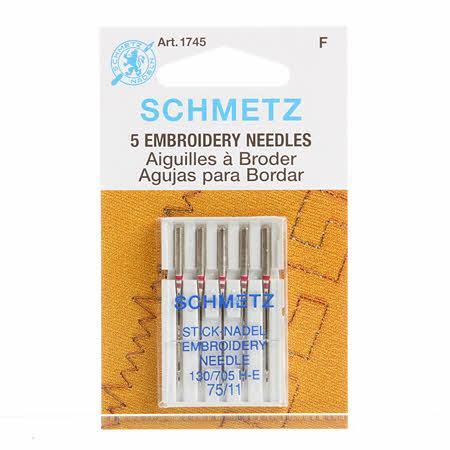Needles Schmetz Emb. 75/11 5pk