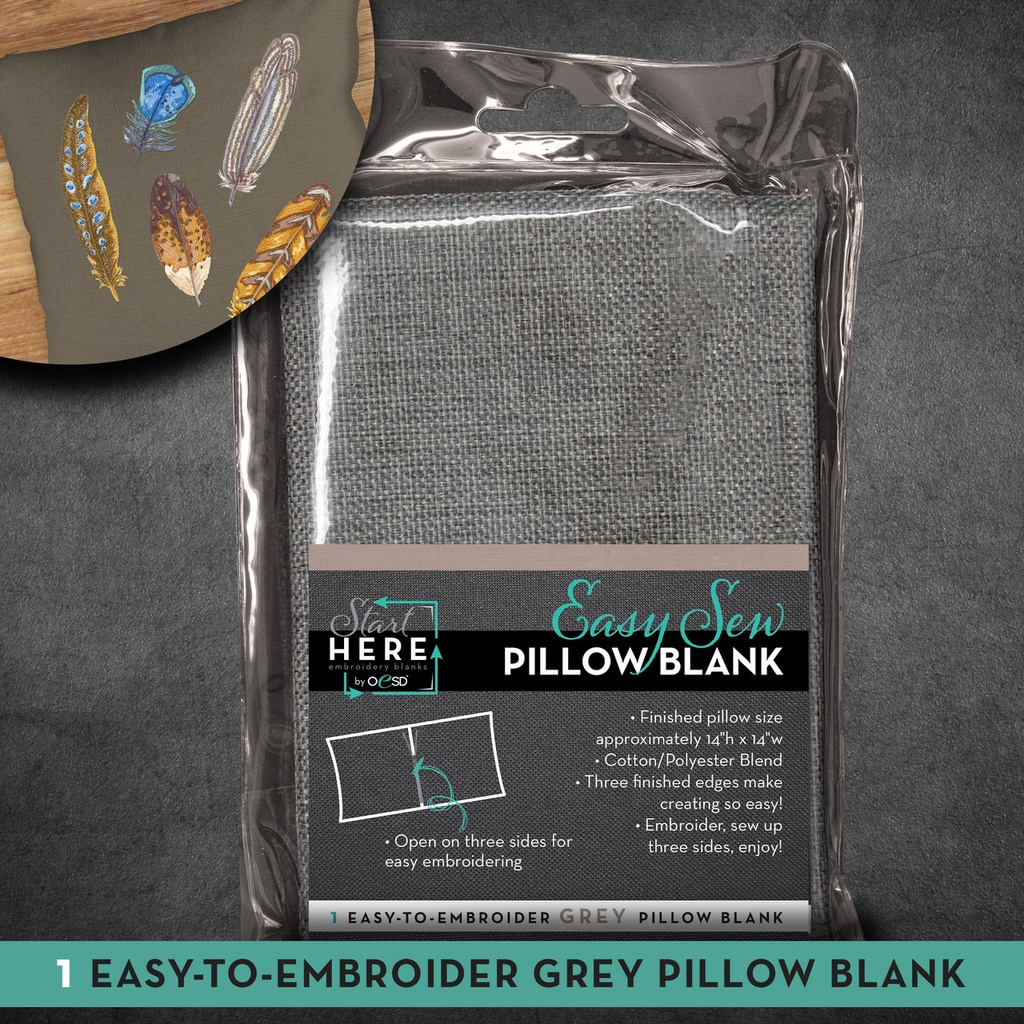 Pillowcase Grey 14" x 14"