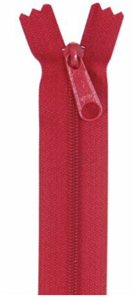 Handbag Zipper 24in Hot Red