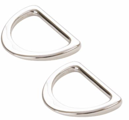 D Ring Flat 1in Nickel Set of Two