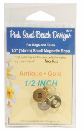 Small Magnetic Purse Snap - Antique Gold 1/2in (14mm)