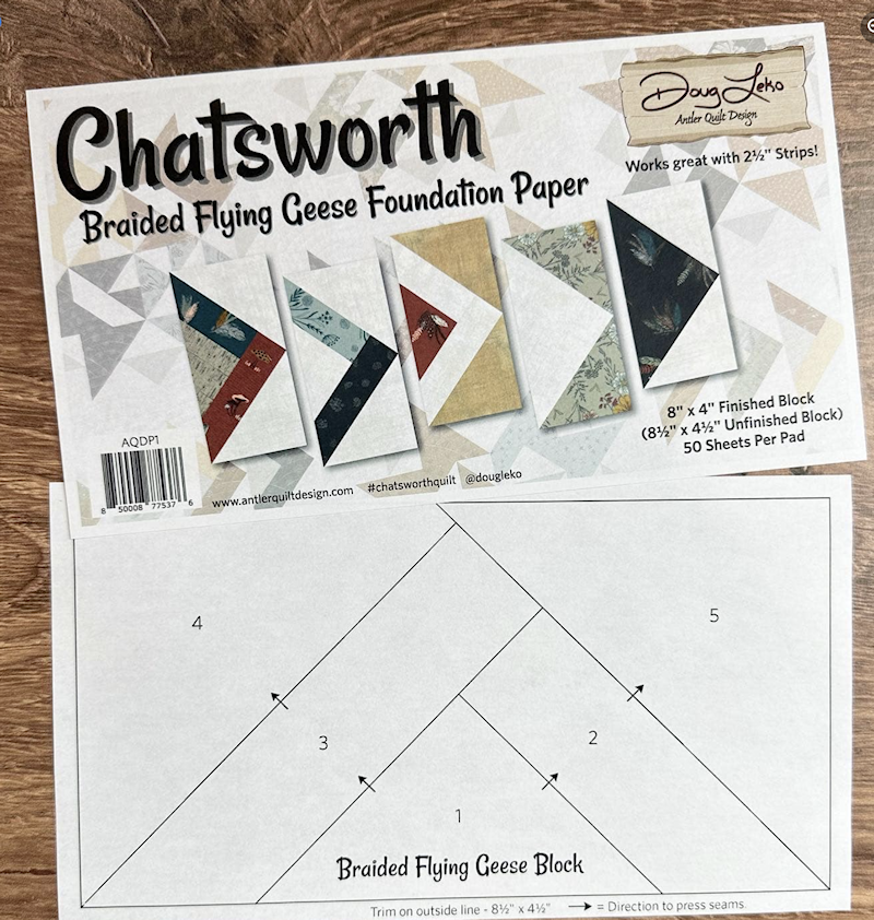 Chatsworth Braided Flying Geese Foundation Paper