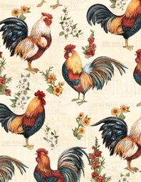 Fabrics / Garden Gate Roosters by Wilmington