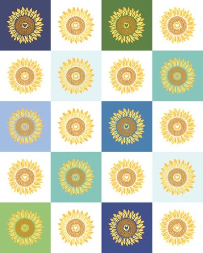 [27326-11] Multi Sunflower Panel 36" x 44"