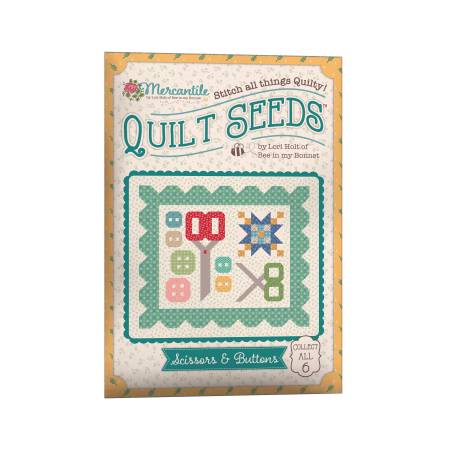[ST-34023] Lori Holt Mercantile Quilt Seeds Pattern Scissors & Buttons