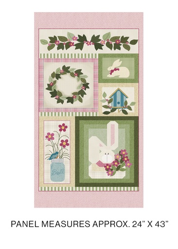 [10470-99] A Wooly Garden Panel Pink/Multi