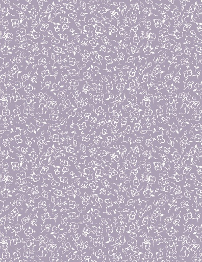 [17820-611] Floral Doodle Purple/Ivory